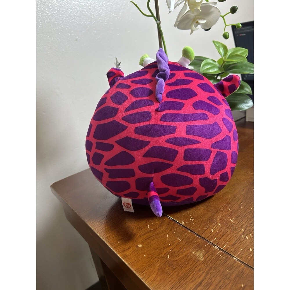 TY Squish A Boos GILBERT THE PINK & PURPLE GIRAFFE 10” Plush STUFFED ANIMAL NEW - Picture 3 of 4